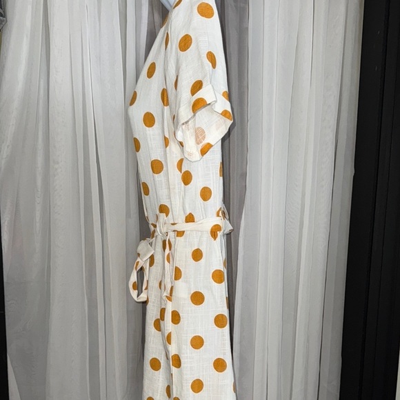 Monteau White and Yellow/ Orange  Polka Dot Romper - Picture 2 of 9